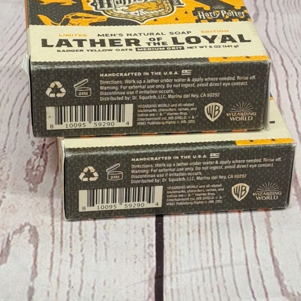 2-Bars Dr. Squatch Ltd Ed. Soap Harry Potter Lather Of‎ The Loyal  Med Grit 5oz